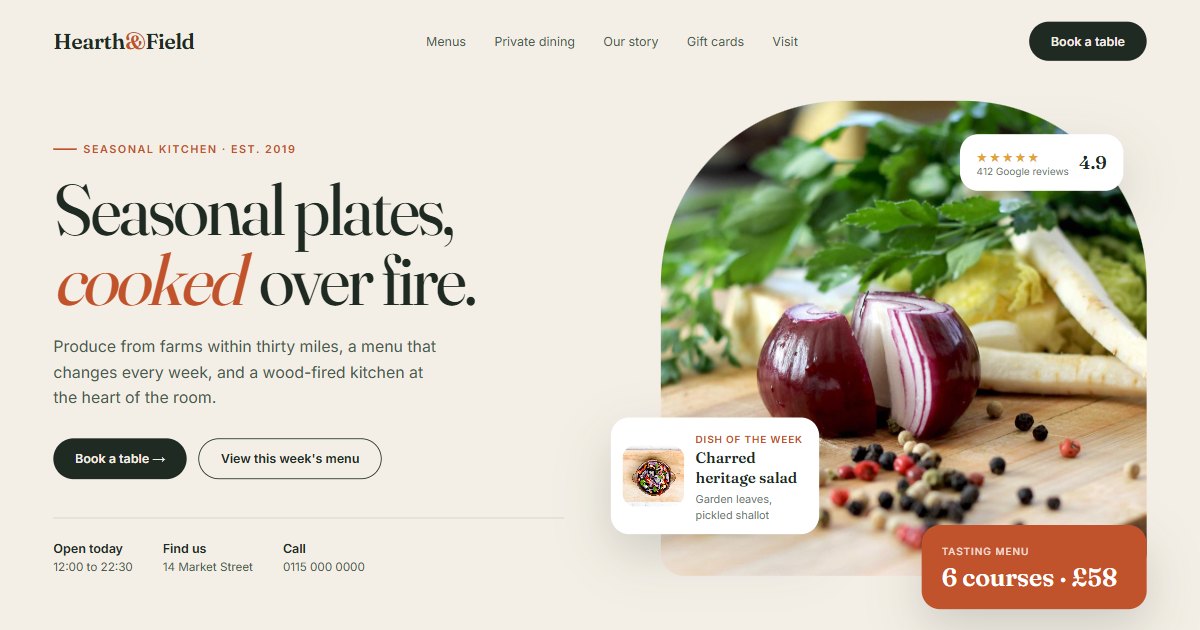 Seasonal Restaurant website
